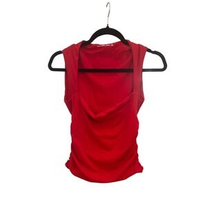 Abercrombie Fitch Fire Red Ruched Bod Con Sleeveless Tank Top Women's Medium